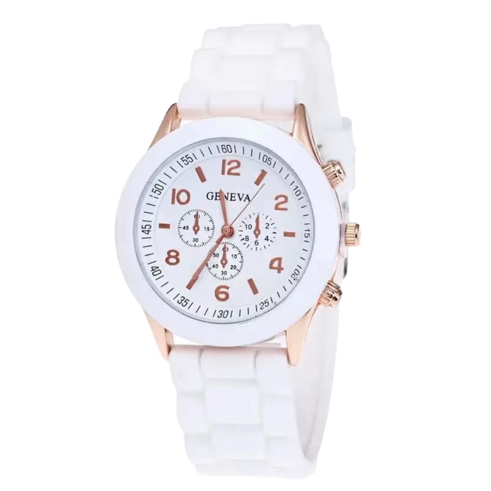 Geneva White and Rose Gold Watch